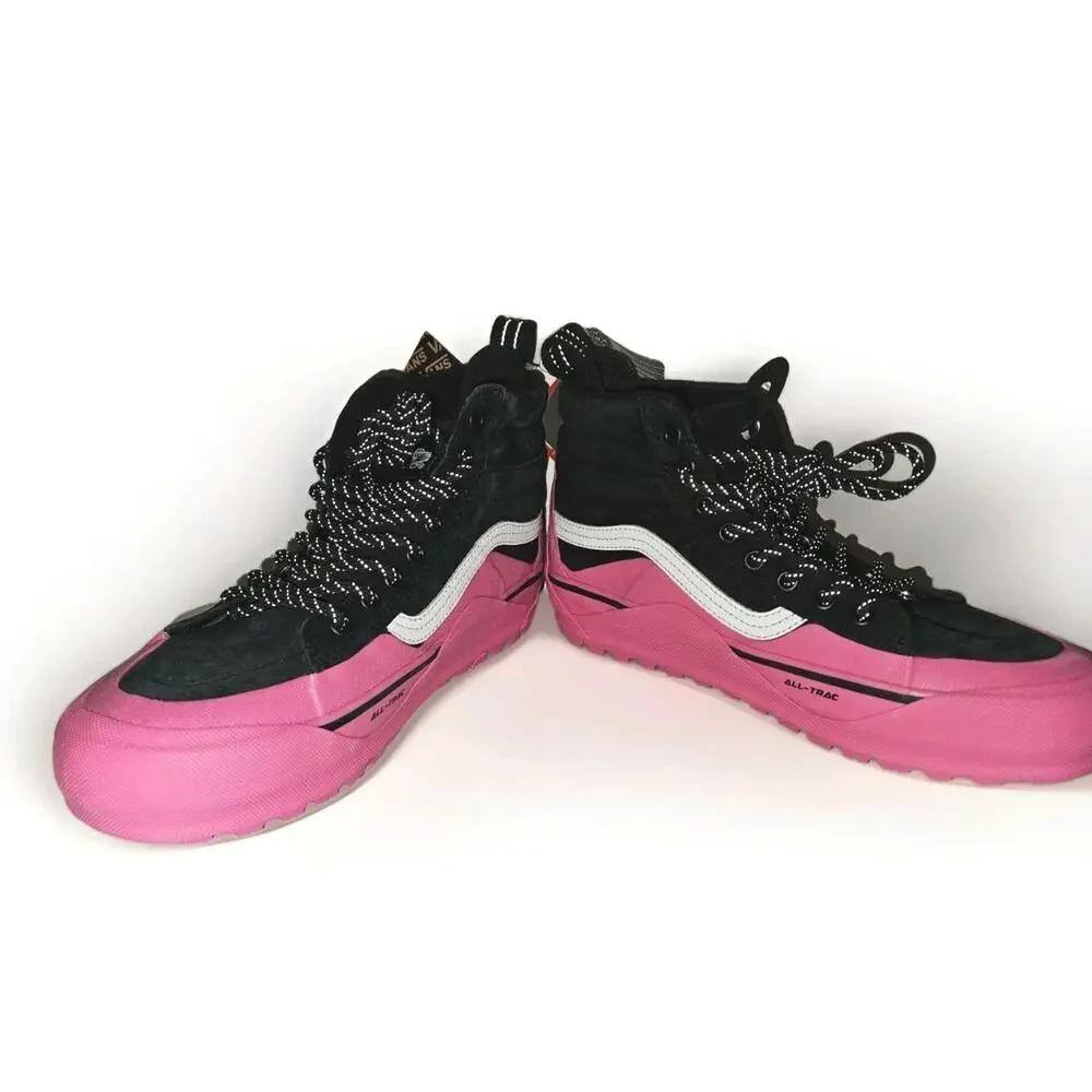New! VANS SK8 Hi Dip MTE-2 Shoes Pink Black Suede Women's 9, Mens 7.5